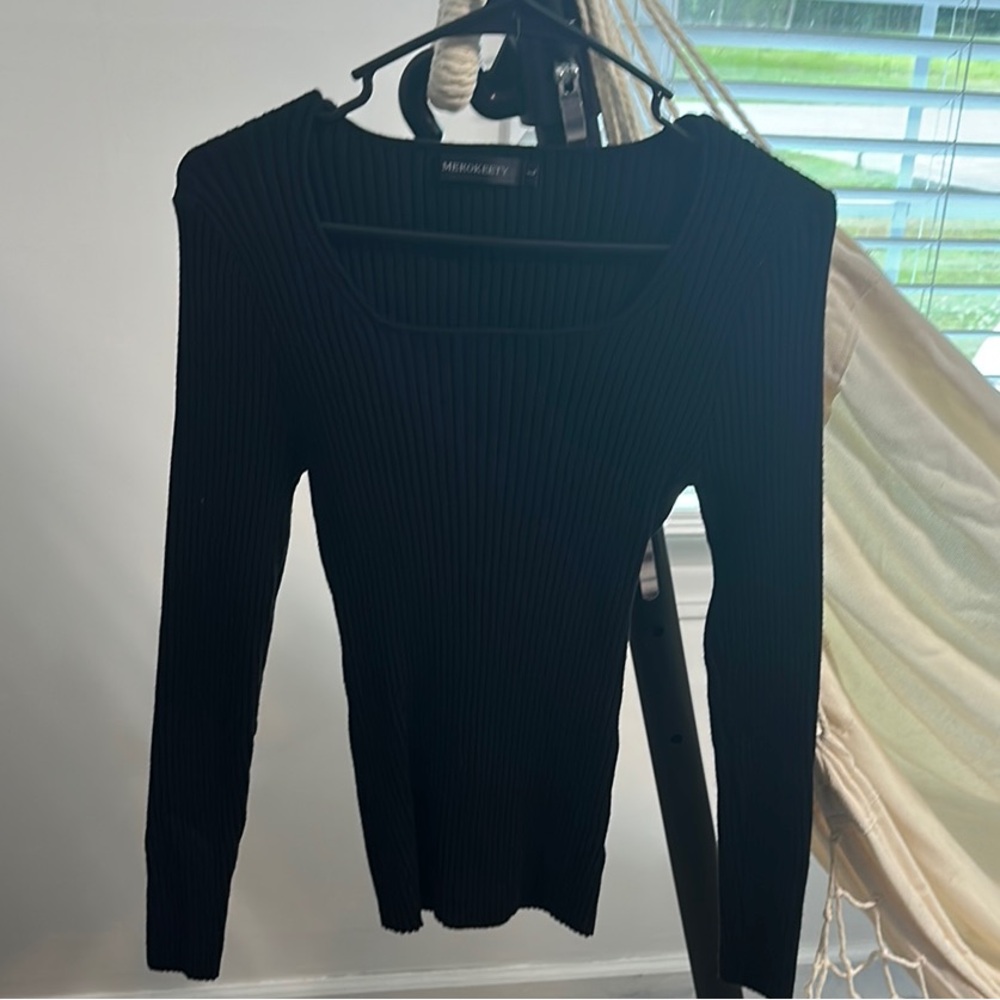 Michael Kors Black Ribbed Sweater